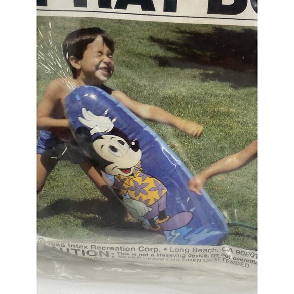 Vintage 1986 Intex Inflatable 36" MICKEY MOUSE Spray Bopper Water Hose Sprayer - Picture 7 of 9